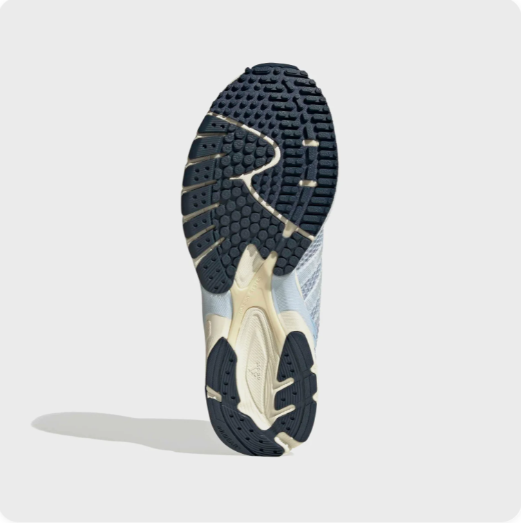 adidas Retro Running-Style Sneakers – Silver & Light Blue