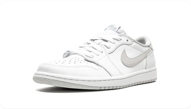 Air Jordan 1 Low-Top Sneakers – White & Light Gray