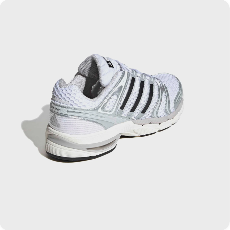 adidas Retro Running-Style Sneakers – White, Silver & Black