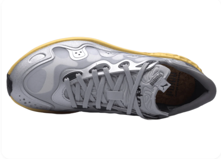 PUMA Sculpted Low-Top Sneakers – Gray & Golden Yellow