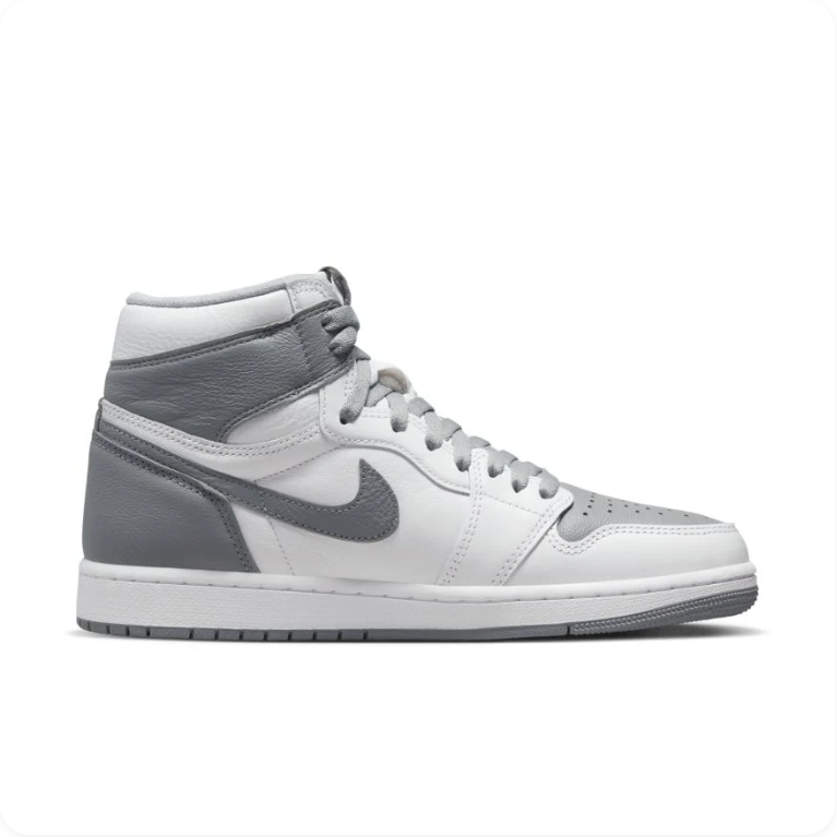 Air Jordan 1 High-Top Sneakers – White & Gray